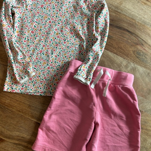 2 piece set /lot of 2 Hanna Anderson outfit LS shirt and shorts size 120 ~ 6/7 - Picture 3 of 10